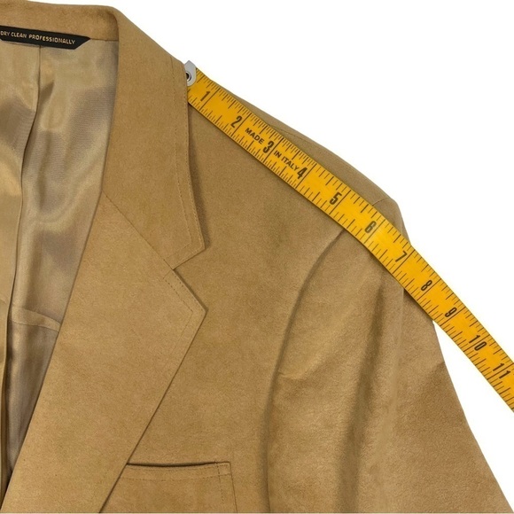Vintage Neiman Marcus Men's Suede 2 Button Blazer Tan Size 42 - Picture 9 of 11